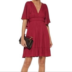 NWOT-Halston Heritage Red Mini Dress w/ cape back